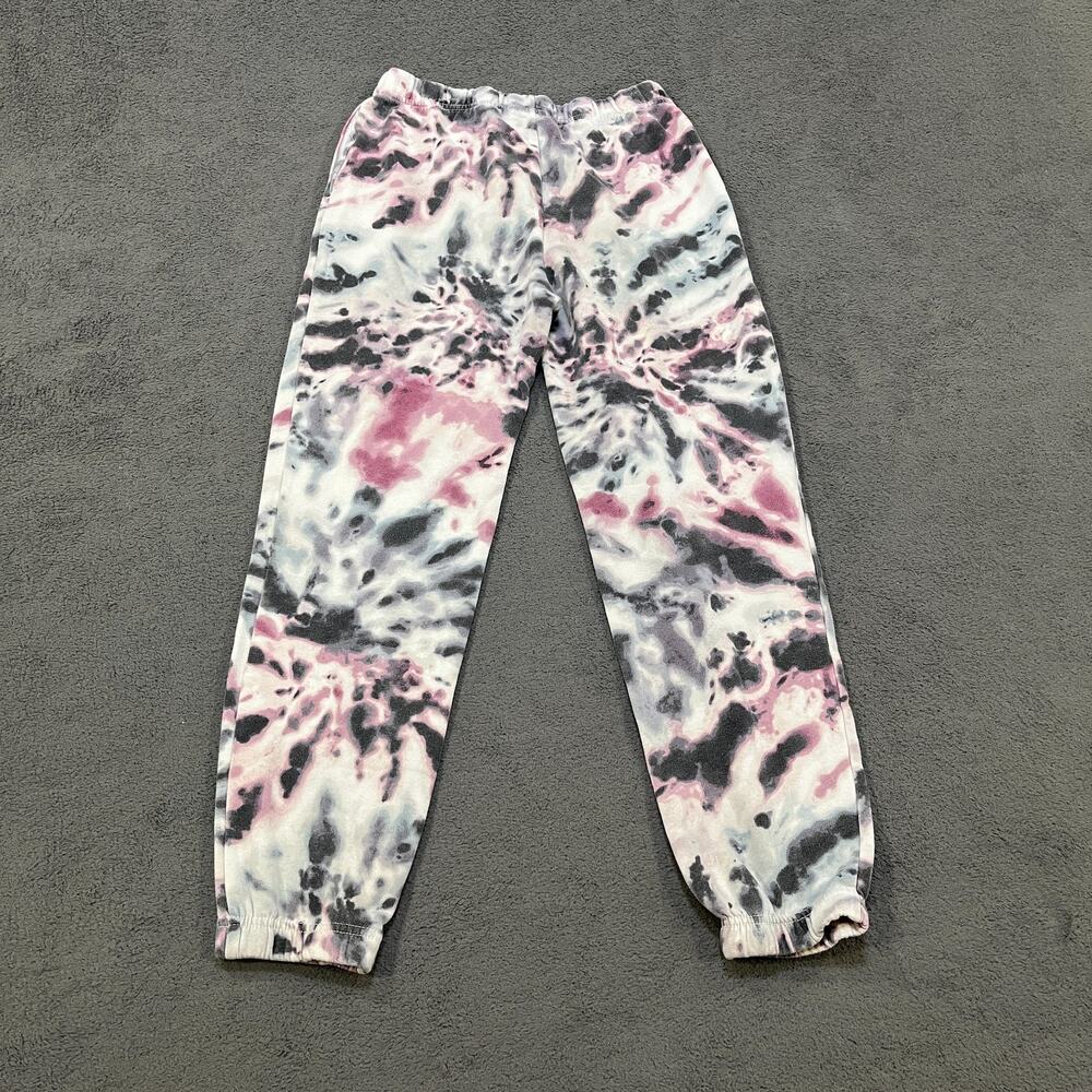 Abercrombie Gray Black Pink Sweatpants Tie Dye Jogger Pants Kids Size 13/14